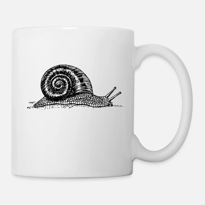 escargot noir et withe - Mug blanc - blanc