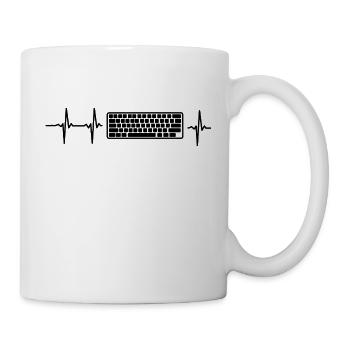 Mein Herz schlägt für Computer - Tasse - Weiß - Rechts