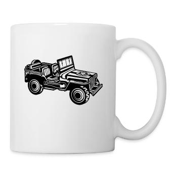 Geländewagen / Jeep SUV 01_schwarz weiß - Tasse - Weiß - Rechts