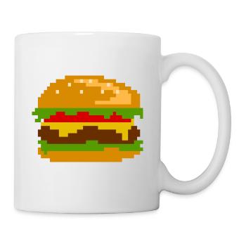 Pixel Burger - Nerd Fastfood Design - Tasse - Weiß - Rechts