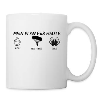MEIN PLAN FÜR HEUTE gleitschirm fliegen - Tasse - Weiß - Rechts