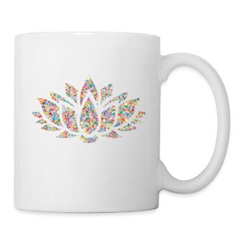 LOTUS FLOWER YOGA MÉDITATION BOUDDHA T-SHIRT - Mug blanc - blanc - Droite