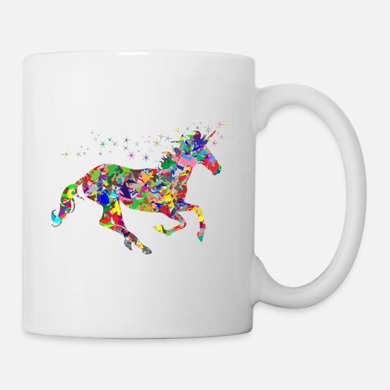 Einhorn Farbkleckse Geschenk Geschenkidee - Tasse - Weiß