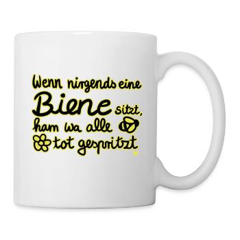 Bienen tot gespritzt – Bienenschutz Geschenkidee - Tasse - Weiß - Rechts