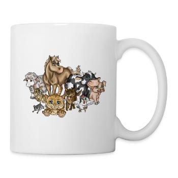 Animal farm animals farm animal lover illustration cartoon - Mug - white - Right