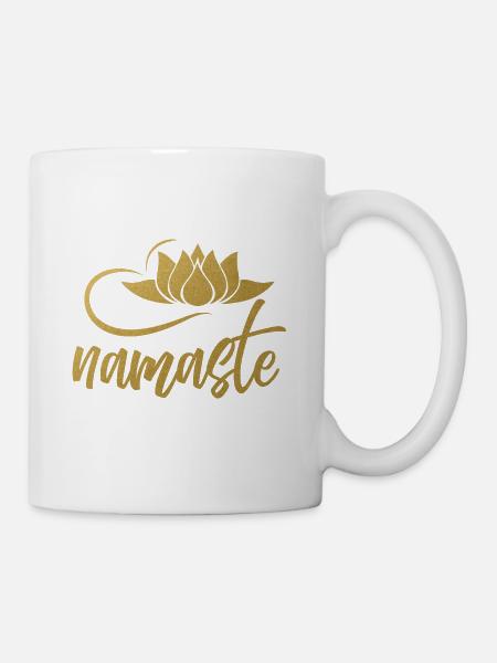Namaste Yoga Lotusblüte Geist Joga Bewusstsein - Tasse - Weiß