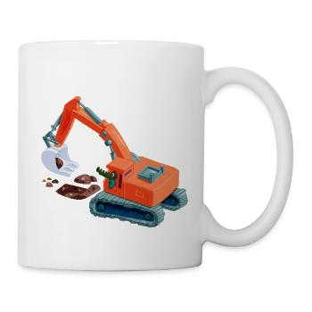 Crocodile dans excavateur - Mug blanc - blanc - Droite