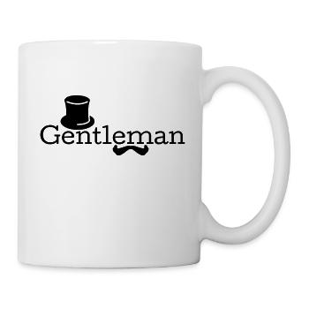 Gentleman mustache monokel bart zylinder brille - Tasse - Weiß - Rechts