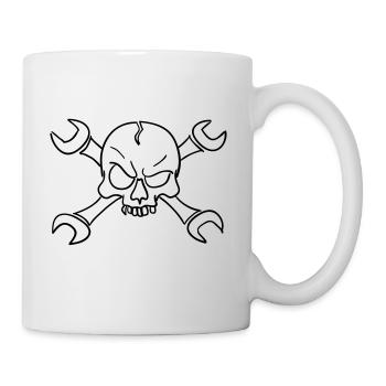 crâne clés - Mug blanc - blanc - Droite