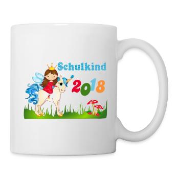 Schoolchild 2018 school unicorn girl - Mug - white - Right