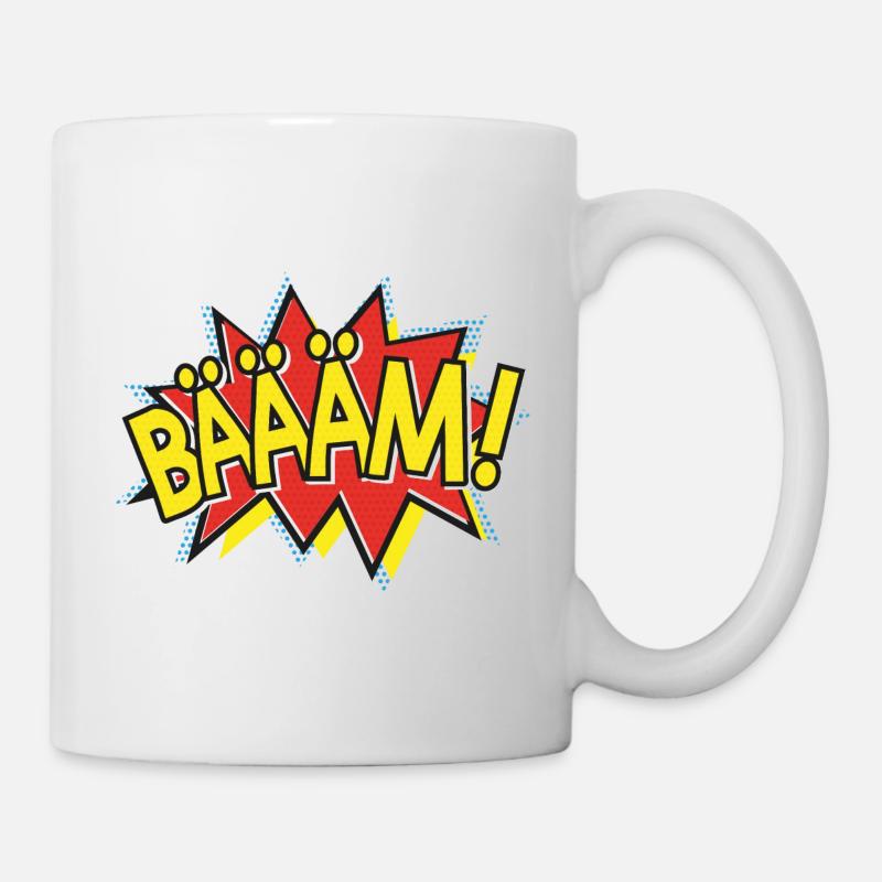 BÄÄÄM Bande dessinée Action Bulle - Style Pop-Art - Mug blanc - blanc