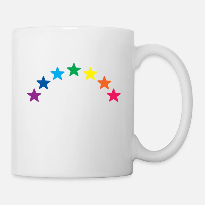 Regenbogensterne - Tasse - Weiß