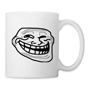 T Shirt TrollFace Rageface Meme - Tasse - Weiß - Rechts