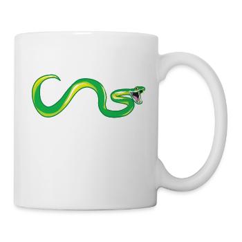 Poisonous snake green mamba snake shows fangs - Mug - white - Right