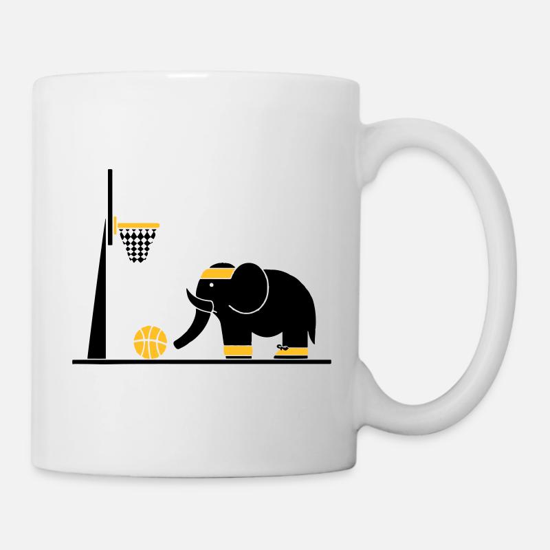 Éléphant joue au basketball - Mug blanc - blanc