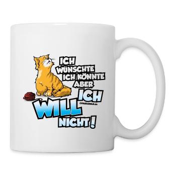 Chat ne veut pas - tee shirt - Mug blanc - blanc - Droite