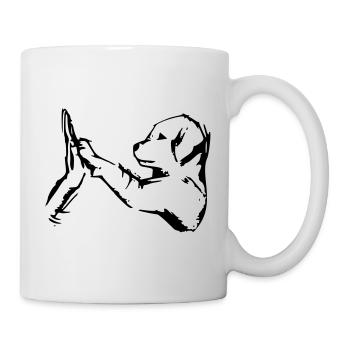 dog gives 5 - high five - Mug - white - Right