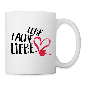 Lebe Lache Liebe | Valentinstag Geschenk - Tasse - Weiß - Rechts