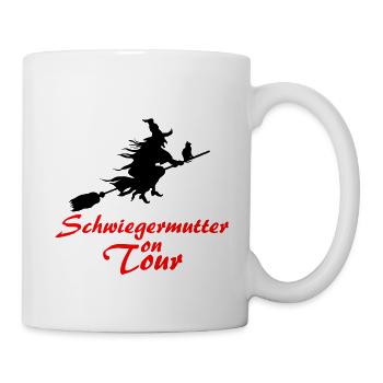 Schwiegermutter on Tour - Roter Schriftzug - Tasse - Weiß - Rechts