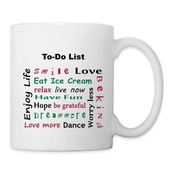 To Do List - enjoy life - Tasse - Weiß - Rechts