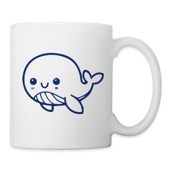 Süßer Wal Geschenk Idee blau - Tasse - Weiß - Rechts