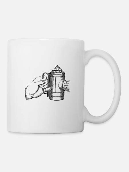 Hand mit Leuchte - Tasse - Weiß