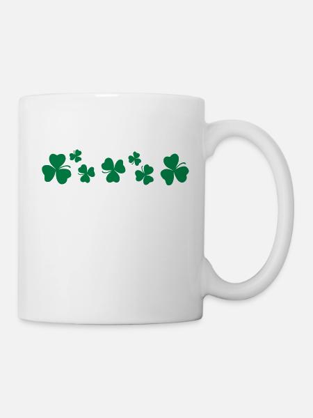 Glücksbringer Kleeblatt - Tasse - Weiß