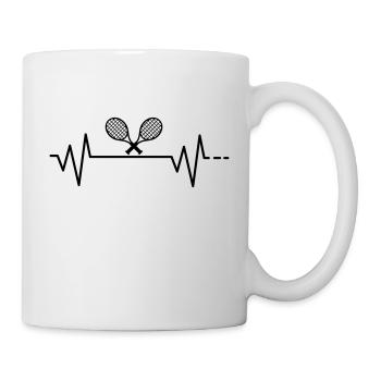 Heartbeat Tennis - Tennis racket, Sport, Game - Mug - white - Right