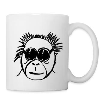 193 affe - Tasse - Weiß - Rechts