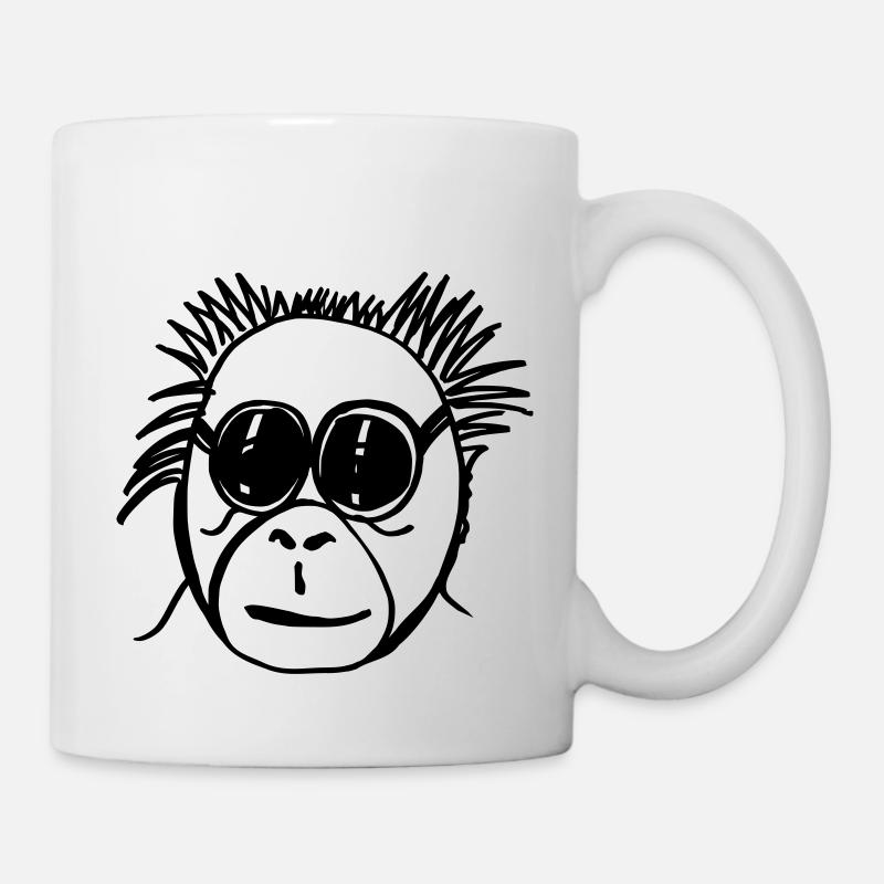 193 affe - Tasse - Weiß