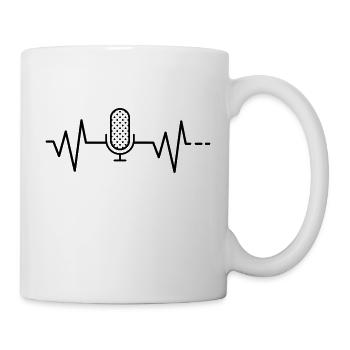 Herzschlag Mikrofon/ Musik/ Singen/ Microphone - Tasse - Weiß - Rechts