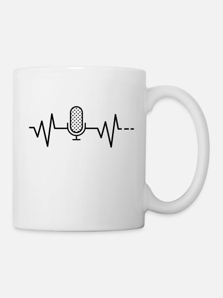 Herzschlag Mikrofon/ Musik/ Singen/ Microphone - Tasse - Weiß