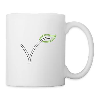 V (egan) | Animal lover, vegetable, healthy, nature - Mug - white - Right