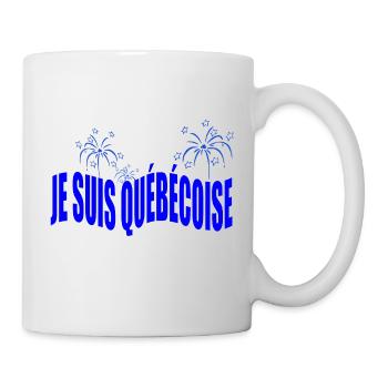 JE SUIS QUÉBÉCOISE (bleu) - Mug blanc - blanc - Droite