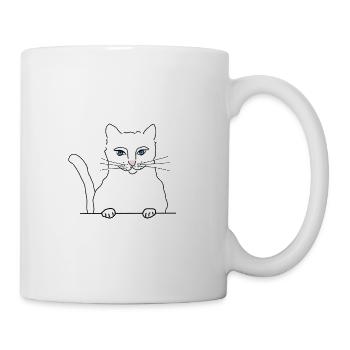 White cat with blue eyes - Mug - white - Right