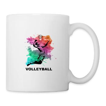 Volleyball, sport, athlete, drawing, color blob - Mug - white - Right