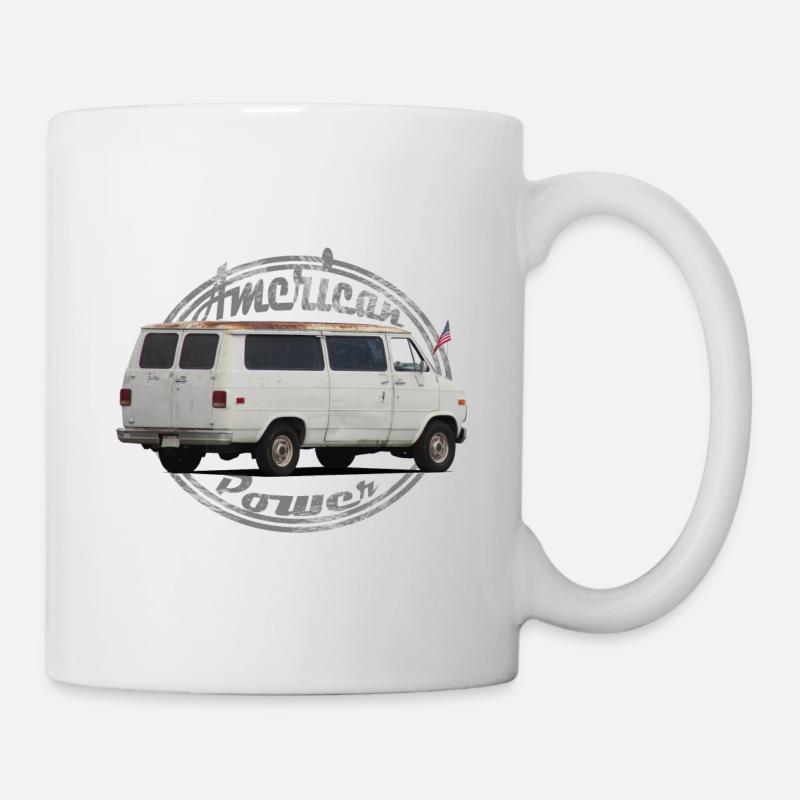 Bouclier Vintage américain 60 - Mug blanc - blanc