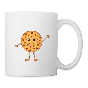Cute Smiling Kawaii Chocolate Chip Cookie - Mug - white - Right