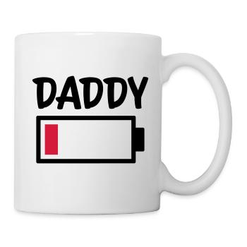 Daddy - Battery low - Tasse - Weiß - Rechts