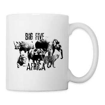 Löwe Nashorn Elefant Leopard Büffel Big Five - Tasse - Weiß - Rechts