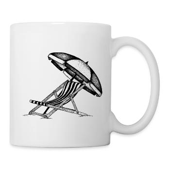 Deck chair and umbrella - Mug - white - Right