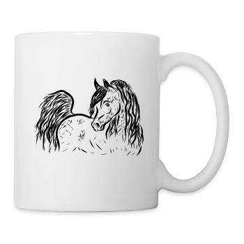 Araber Pferd - Tasse - Weiß - Rechts