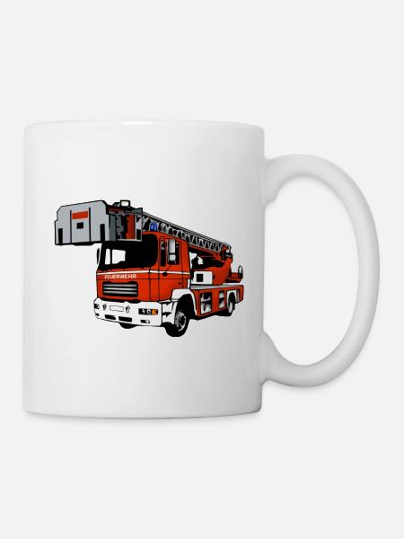 camion de pompiers - Mug blanc - blanc