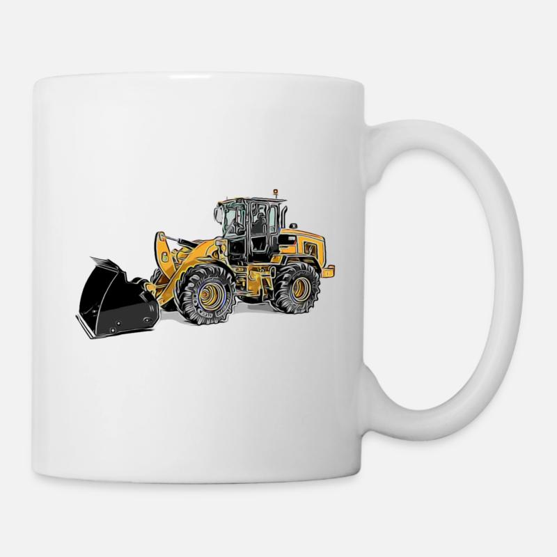 Chargeuse sur pneus Grande chargeuse sur pneus Chargeuse à pelles - Mug blanc - blanc