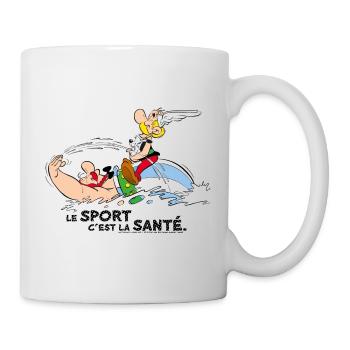 Asterix and Obelix swim with Idéfix - Mug - white - Right