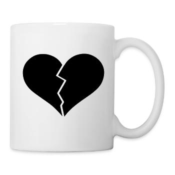 Heart broken design broken heart - Mug - white - Right