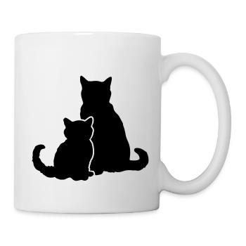 cats; mother cat and baby cat; cat and kitten - Mug - white - Right