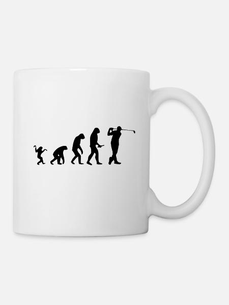 Evolution de l'homme au golfeur - Mug blanc - blanc