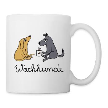 Wachhunde - Nur wach mit Kaffee - Tasse - Weiß - Rechts
