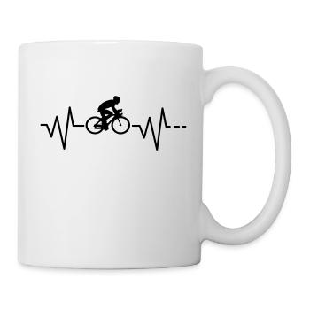 Herzschlag Fahrrad Rennrad Radsport Geschenkidee - Tasse - Weiß - Rechts
